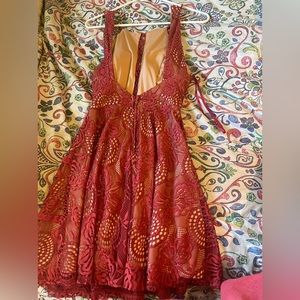 floral mahogany mini dress